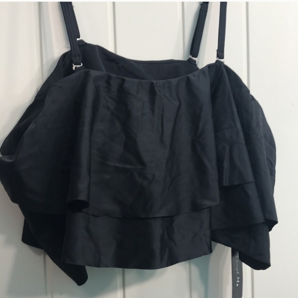 TEMPT ME BLACK RUFFLED BIKINI TOP 👙 SIZE LARGE NWT🏷 - Picture 2 of 6